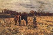 John W.Beatty Harvest Sence oil painting artist